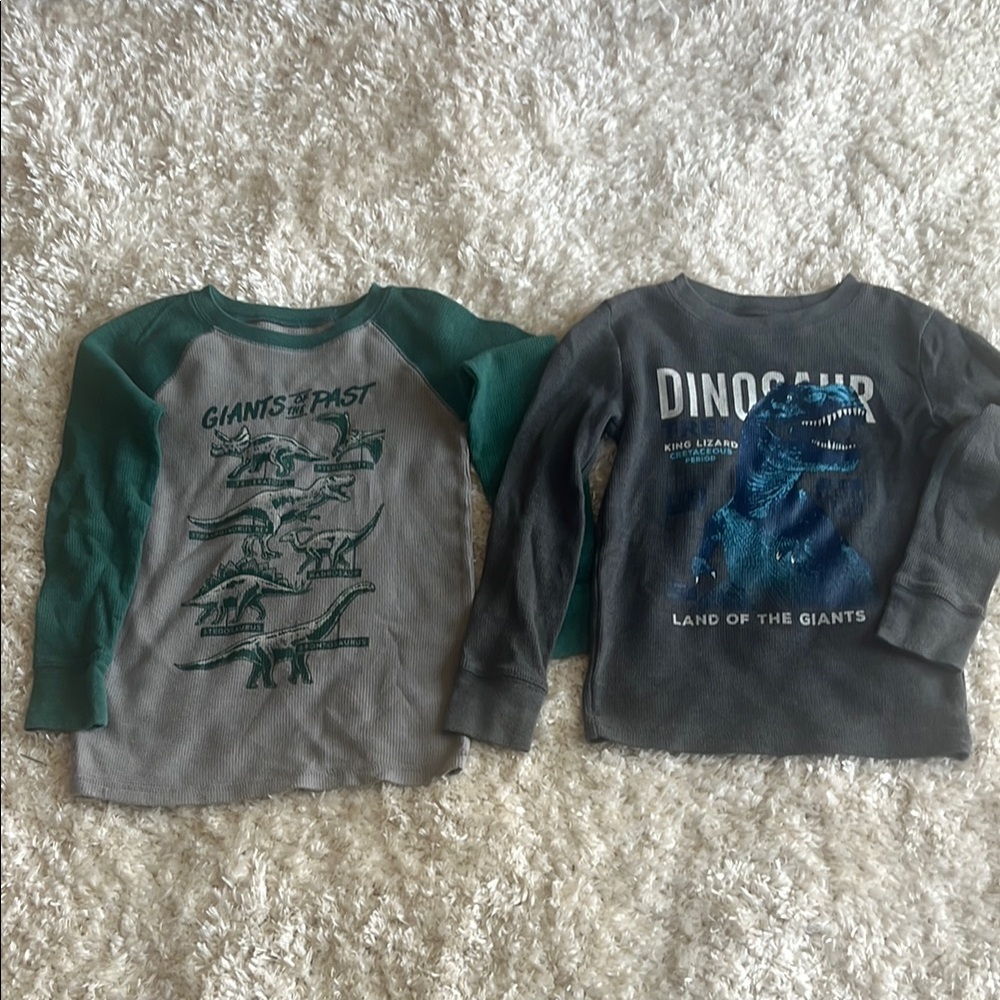 Jumping Beans Green and Gray Long Sleeve Tees